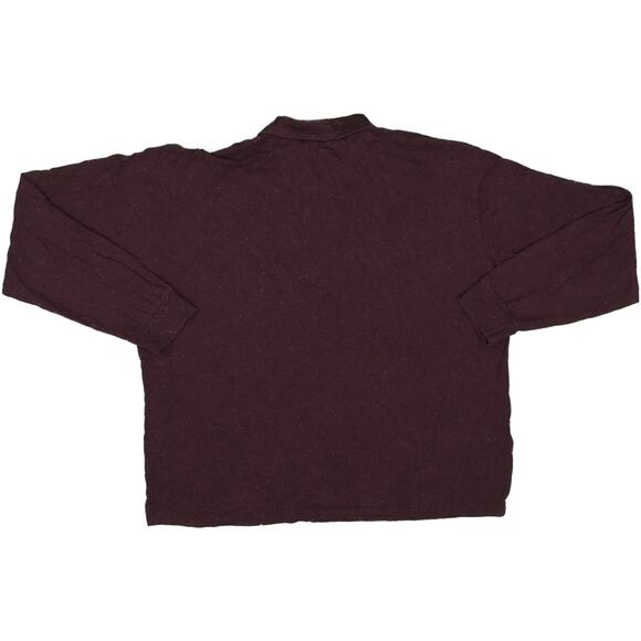 Orvis Rainbow Flecked Polo Long Sleeve Burgundy Knit Shirt XXL - Picture 2 of 3